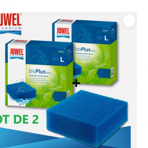 LOT DE 2 JUWEL BioPlus Fine Taille L Mousse Filtrante Fine PORES FINS BIOFLOW 3