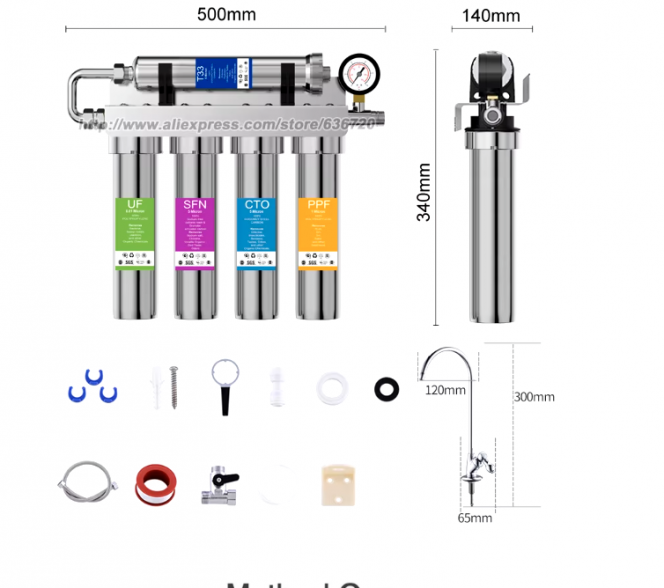 Système filtrage eau de ville Même système installé pour l'eau de consomation humaine
Acheté sur AliExpress