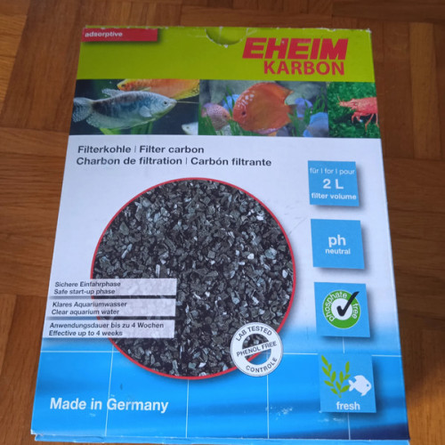 Charbon de filtration aquarium pompe Eheim 450 g pour 2 L